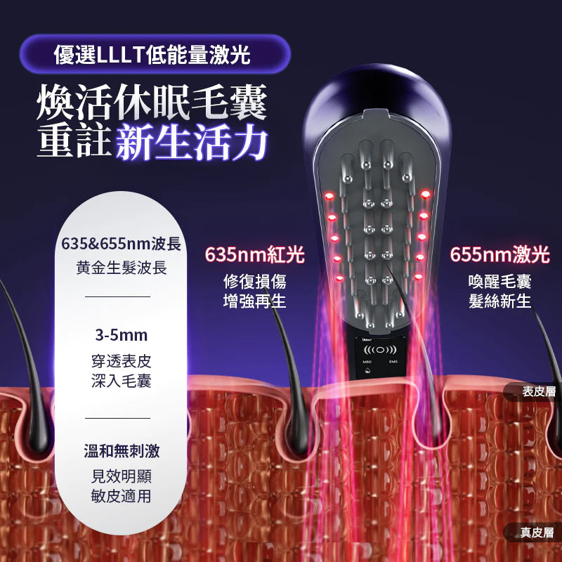 日本JUJY|LLLT光療雙梳頭強效密髮增髮梳 PRO - singhomart
